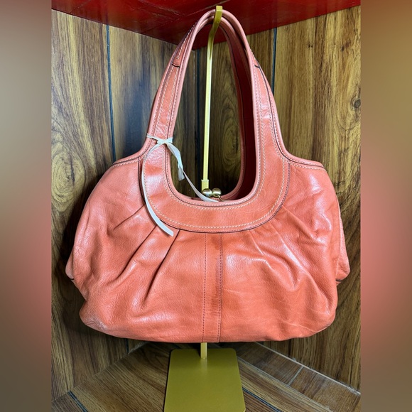 Coach Handbags - Coach Ergo Orange Tattersall Lining Leather Handbag 2008